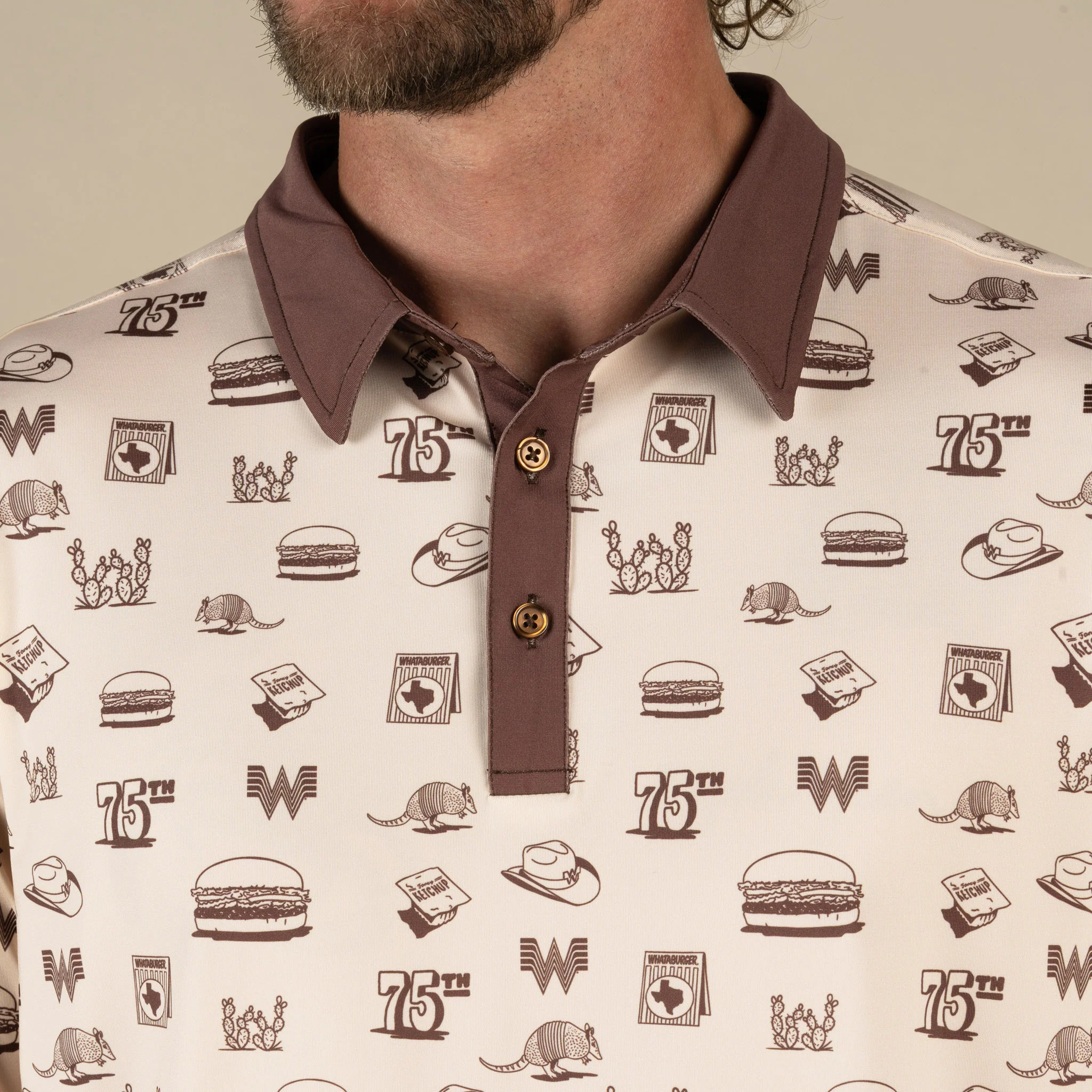 Sendero x Whataburger Hamburguesa Print Performance Polo - Image 4